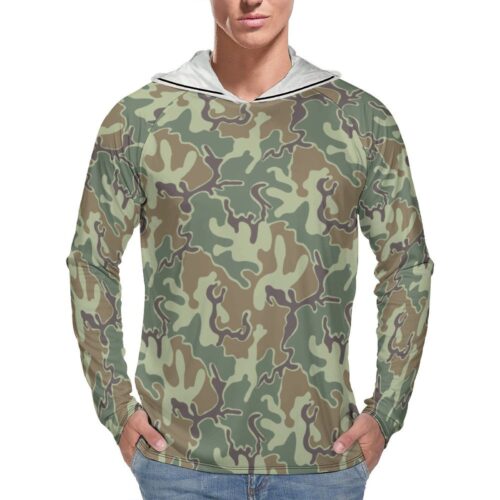 South Korea Navy SEAL Leopard Jigsaw v2 Camouflage Sun Protection Hooded Rashguard T-Shirt