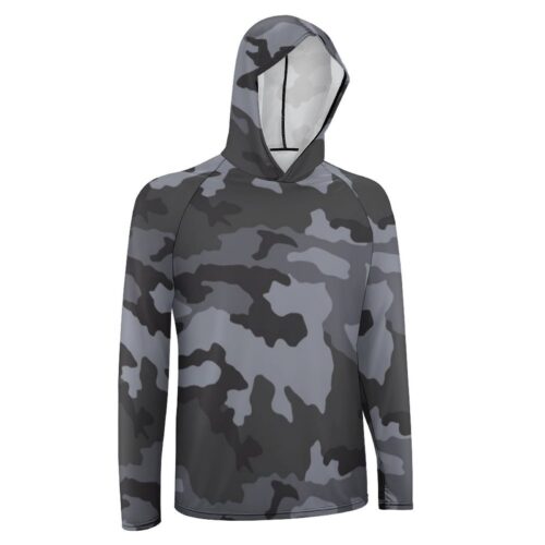 Alternative view of French GIPN Urban v3 Camouflage Sun Protection Hooded Rashguard T-Shirt