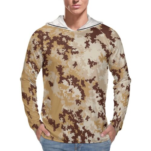Italy Mimetico Vegetata Deserto v3 Camouflage Sun Protection Hooded Rashguard T-Shirt
