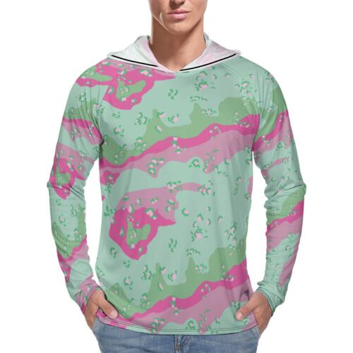 Chocolate Chip ERDL G&P  Sun Protection Hooded Rashguard T-Shirt