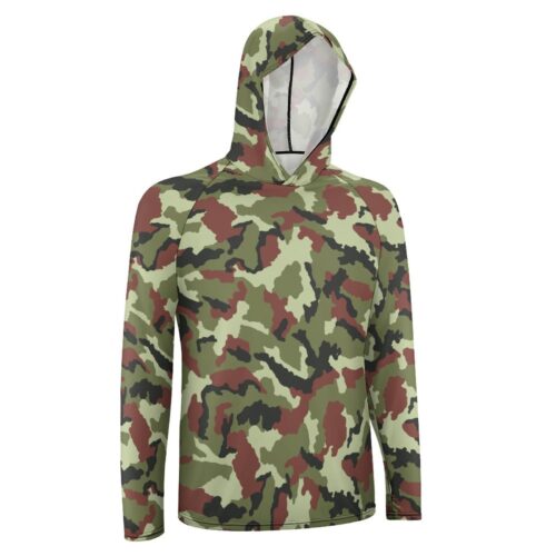 Alternative view of Irish PDF DPM Camouflage V2  Sun Protection Hooded Rashguard T-Shirt