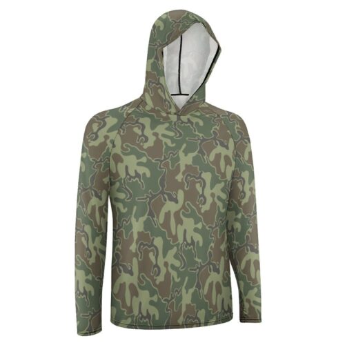 Alternative view of South Korea Navy SEAL Leopard Jigsaw v1 Camouflage Sun Protection Hooded Rashguard T-Shirt