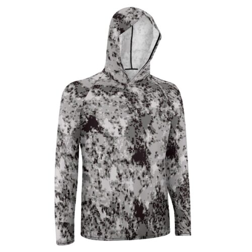 Alternative view of North Korea KPA Urban v2 Pixelated Camouflage Sun Protection Hooded Rashguard T-Shirt