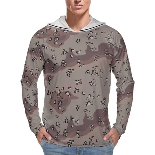 Iraqi National Guard Chocolate Chip v1 Camouflage Sun Protection Hooded Rashguard T-Shirt