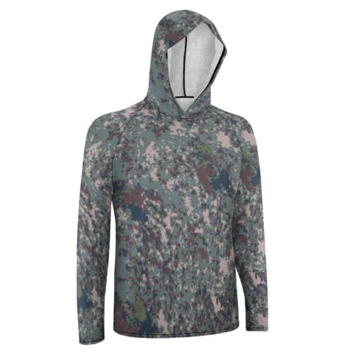 Alternative view of South Korean Armed Forces Granit. B Camouflage Sun Protection Hooded Rashguard T-Shirt