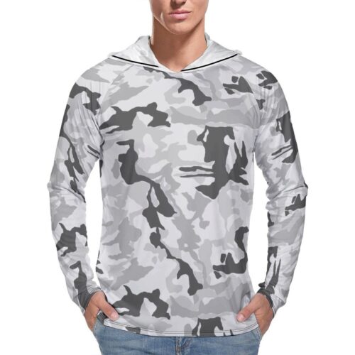 Japan Fictional Type 1 Fang Camouflage   Sun Protection Hooded Rashguard T-Shirt