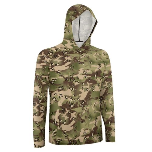 Alternative view of Chocolate Chip MTP Woodland Arid  Sun Protection Hooded Rashguard T-Shirt