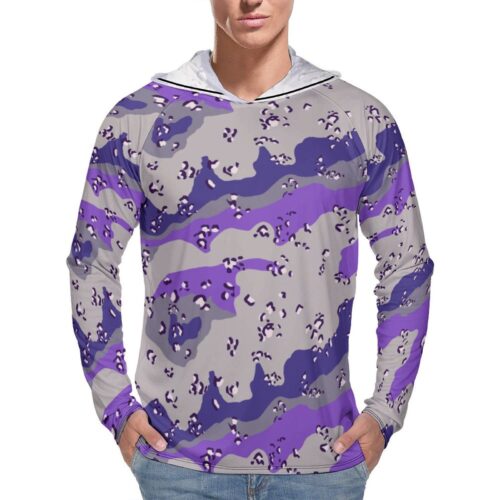 Chocolate Chip ERDL Ultraviolet  Sun Protection Hooded Rashguard T-Shirt