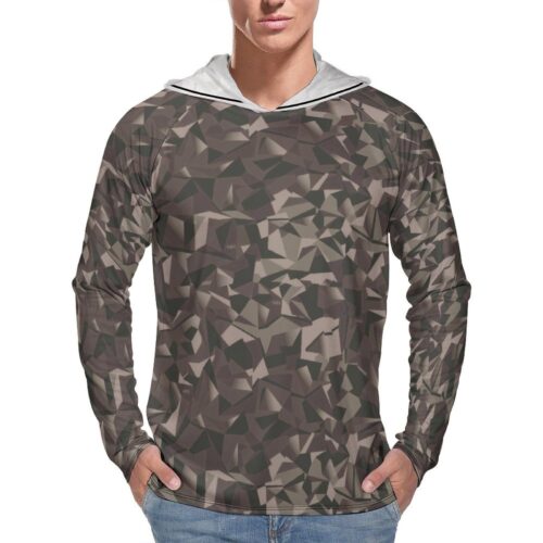Latvian Test WoodLatPat Camouflage Sun Protection Hooded Rashguard T-Shirt