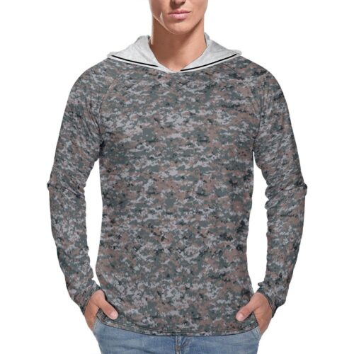 Armenian Digital Camuflage Sun Protection Hooded Rashguard T-Shirt