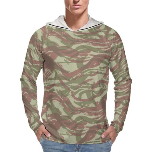 French Lizard A2 Camouflage Sun Protection Hooded Rashguard T-Shirt