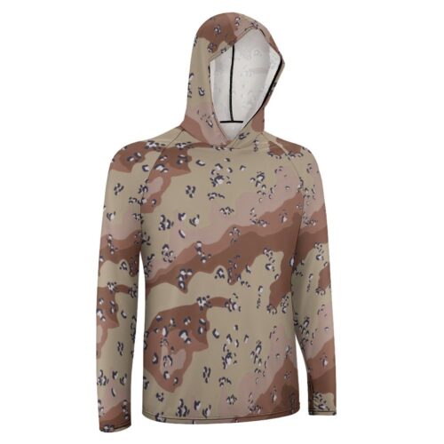 Alternative view of Kuwait Exiled Forces Chocolate Chip Camouflage Sun Protection Hooded Rashguard T-Shirt