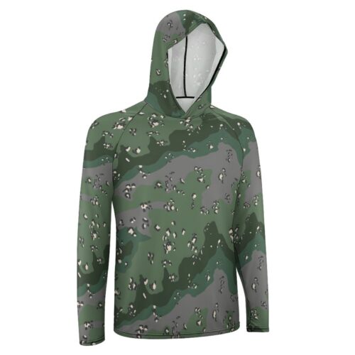 Alternative view of Chocolate Chip FEDRA Woods  Sun Protection Hooded Rashguard T-Shirt