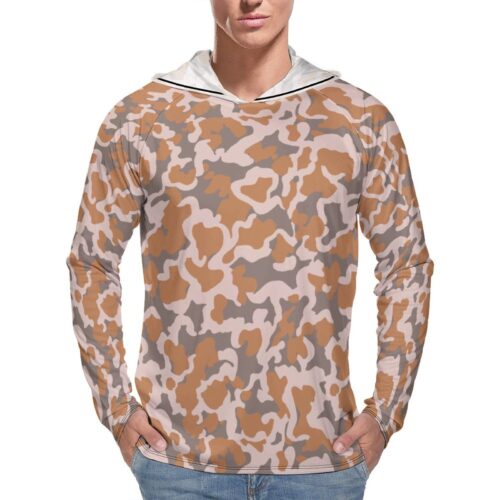 Iranian Iran-Iraq War Panther v5 Camouflage Sun Protection Hooded Rashguard T-Shirt