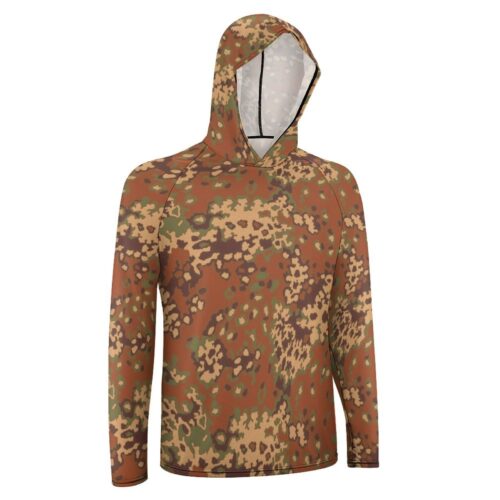 Alternative view of Kuwait Oak Leaves Camouflage Sun Protection Hooded Rashguard T-Shirt