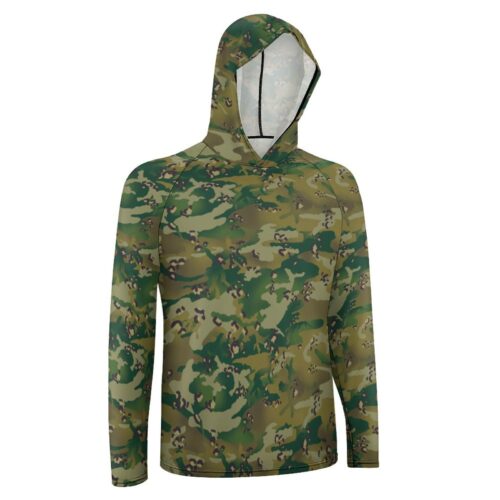 Alternative view of Chocolate Chip MTP Woodland Tropic  Sun Protection Hooded Rashguard T-Shirt