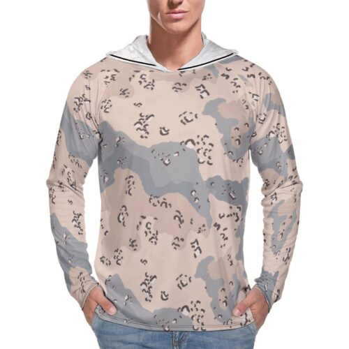 Kuwait Marines Chocolate Chip Camouflage Sun Protection Hooded Rashguard T-Shirt