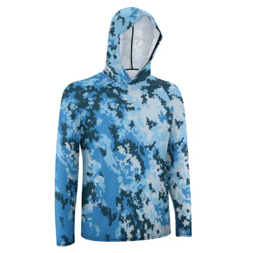 Alternative view of Italy Mimetico Vegetata Navy COMSUBIN Divers Camouflage Sun Protection Hooded Rashguard T-Shirt