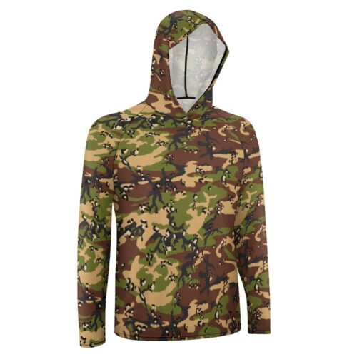 Alternative view of Chocolate Chip Woodland US v2  Sun Protection Hooded Rashguard T-Shirt