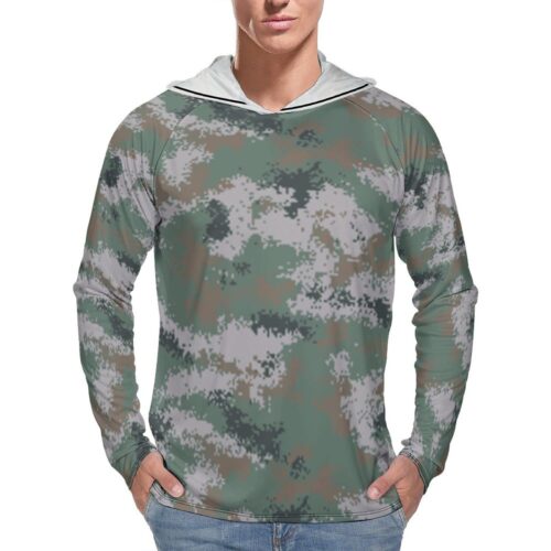 China PLA type 07 Hunter Digital  Sun Protection Hooded Rashguard T-Shirt