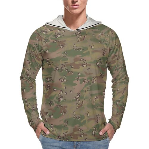 Chocolate Chip MTP Woodland Woods v2  Sun Protection Hooded Rashguard T-Shirt