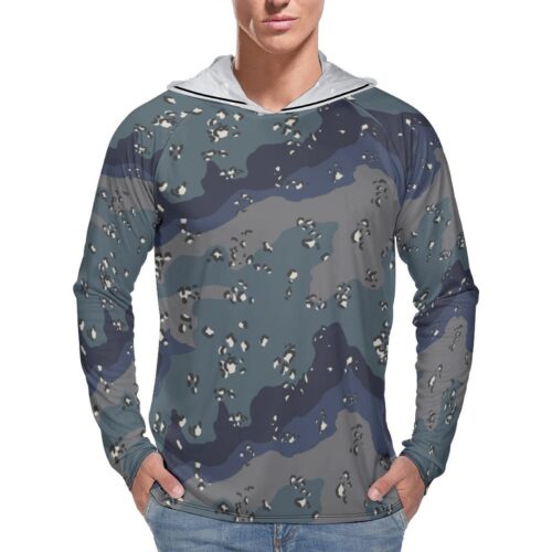 Chocolate Chip FEDRA Night  Sun Protection Hooded Rashguard T-Shirt