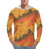 Chocolate Chip ERDL Forest Fire  Sun Protection Hooded Rashguard T-Shirt