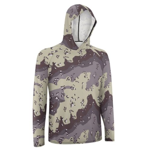 Alternative view of Chocolate Chip ERDL Winter Urban  Sun Protection Hooded Rashguard T-Shirt