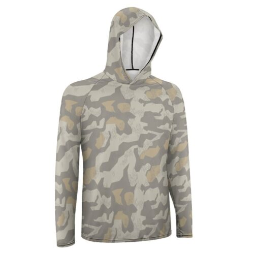 Alternative view of German WWII Splittertarn desert Camouflage Sun Protection Hooded Rashguard T-Shirt