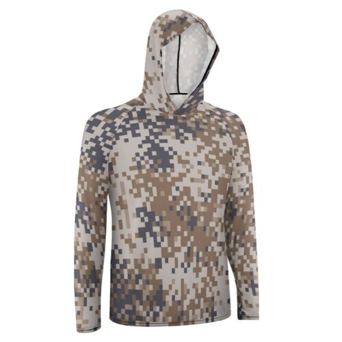 Alternative view of Latvian Arid LATPAT Camouflage Sun Protection Hooded Rashguard T-Shirt