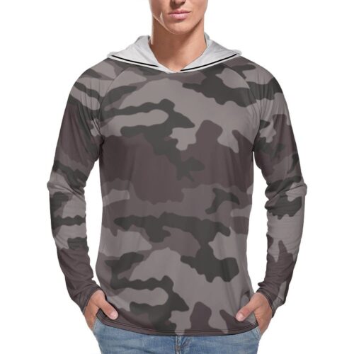 French GIPN Urban v1 Camouflage Sun Protection Hooded Rashguard T-Shirt