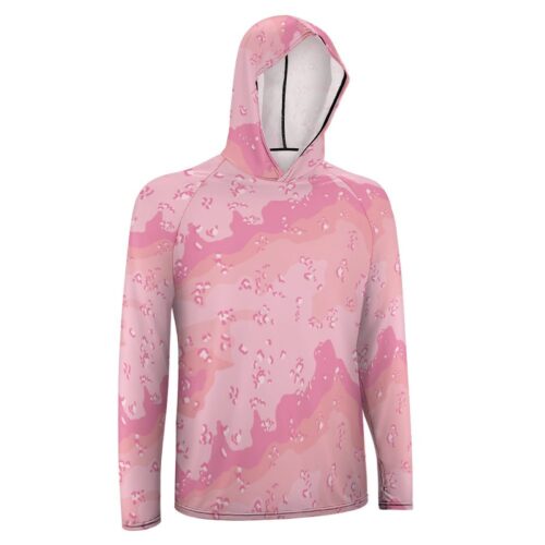 Alternative view of Chocolate Chip ERDL Girlie Pink  Sun Protection Hooded Rashguard T-Shirt