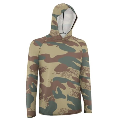 Alternative view of Belgian Brushstroke v4 Sun Protection Hooded Rashguard T-Shirt