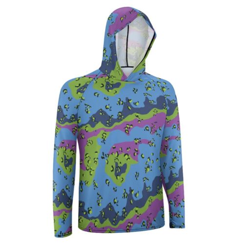 Alternative view of Chocolate Chip ERDL VGB  Sun Protection Hooded Rashguard T-Shirt