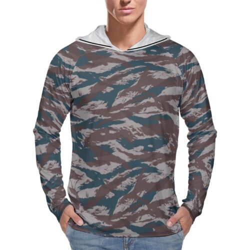 Greek Lizard v5 Camouflage Sun Protection Hooded Rashguard T-Shirt