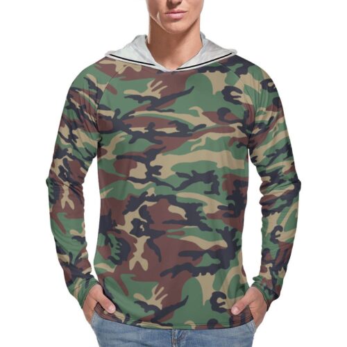 South Korea Tonghab V1 Camouflage Sun Protection Hooded Rashguard T-Shirt