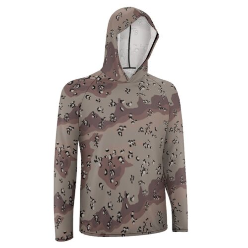 Alternative view of Iraqi National Guard Chocolate Chip v1 Camouflage Sun Protection Hooded Rashguard T-Shirt