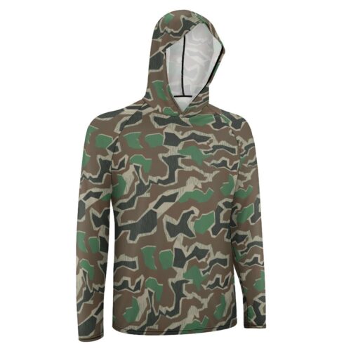 Alternative view of Indonesian Cavalry Splinter Camouflage Sun Protection Hooded Rashguard T-Shirt