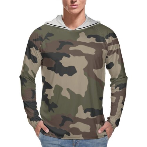 French CCE Camouflage Centre Europe Sun Protection Hooded Rashguard T-Shirt
