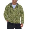 Men’s softshell full zip hoodie in Frogskin/Duckhunter camouflage, front view