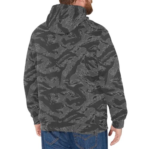 Alternative view of Night Tiger Stripe Camouflage Fleece Hoodie.