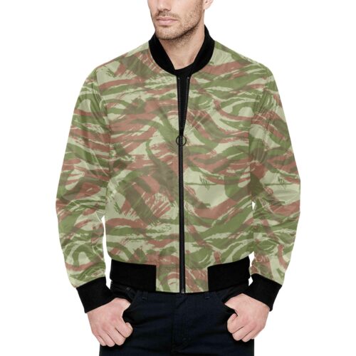 French Lizard E1 Camouflage Quilted Bomber Jacket .