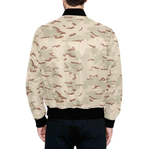 Alternative view of Belgian Jigsaw desert v2 Camouflage Quilted Bomber Jacket .