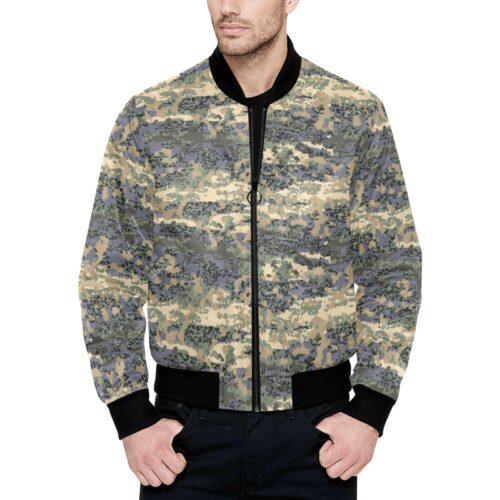 Austrian Tarndruck Neu Camouflage Quilted Bomber Jacket .