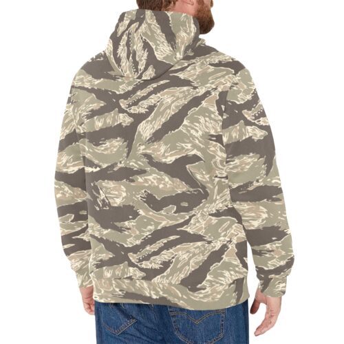 Alternative view of US Desert Tiger Stripe v03 Camouflage Fleece Hoodie.