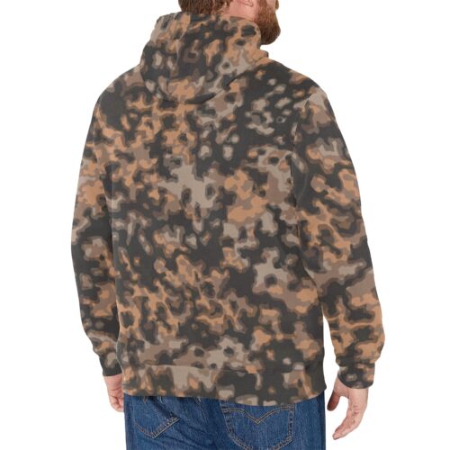 Alternative view of German WWII Rauchtarn Spring Camouflage Fleece Hoodie.