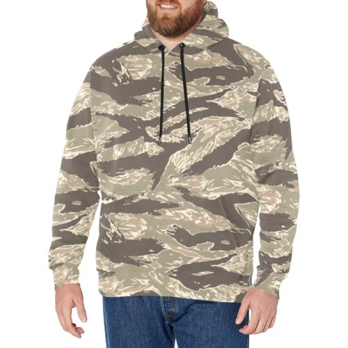 US Desert Tiger Stripe v03 Camouflage Fleece Hoodie.