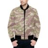 French Lizard D Tropical Camouflage Quilted Bomber Jacket .