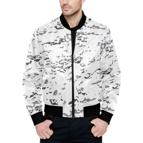 North Korea KPA Snow MTP Camouflage Quilted Bomber Jacket.
