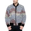 Libyan Barbed Wire v1 Camouflage Quilted Bomber Jacket.